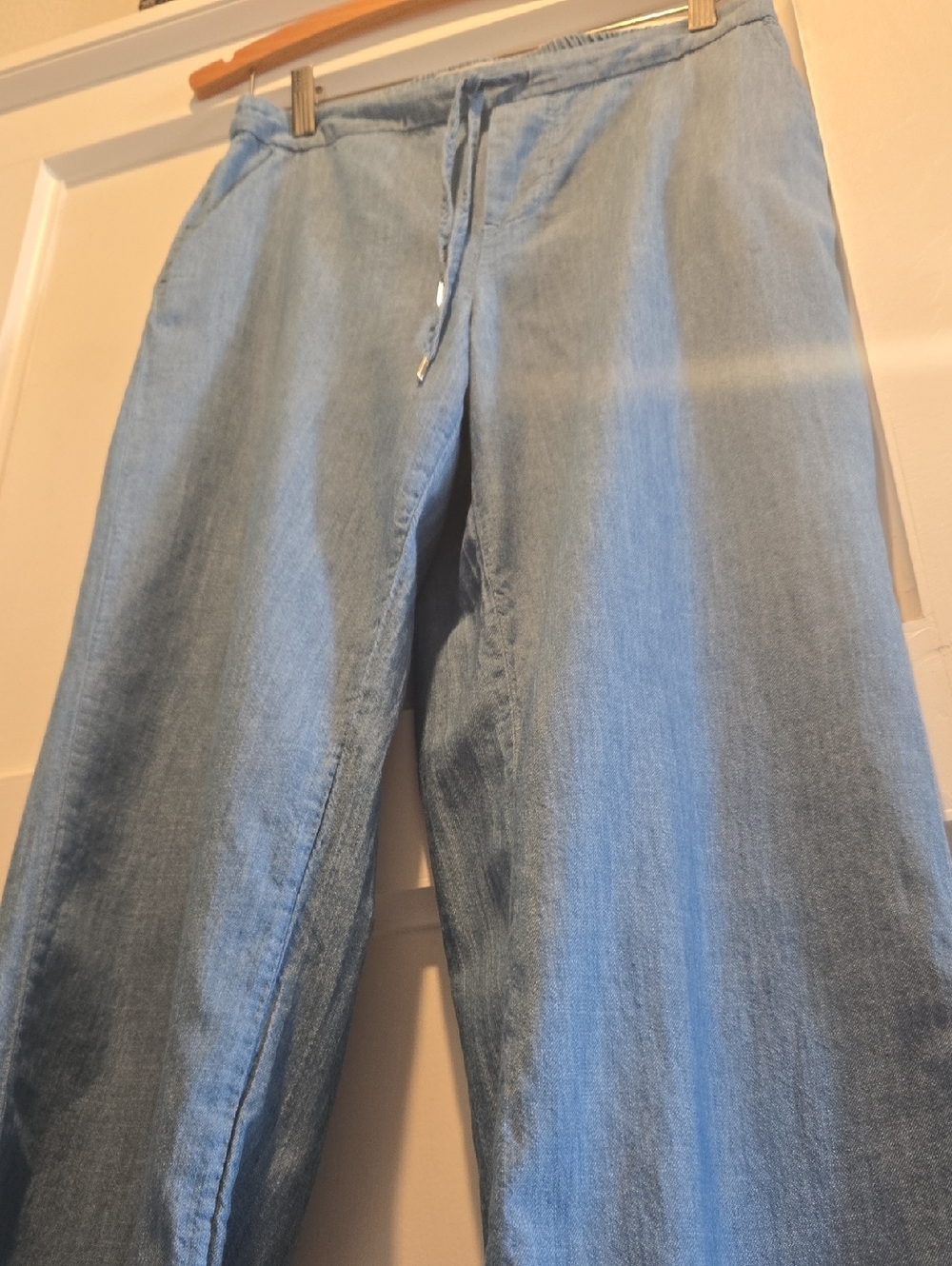 Liverpool Blue Chambray Drawstring Trousers - Picture 8 of 13